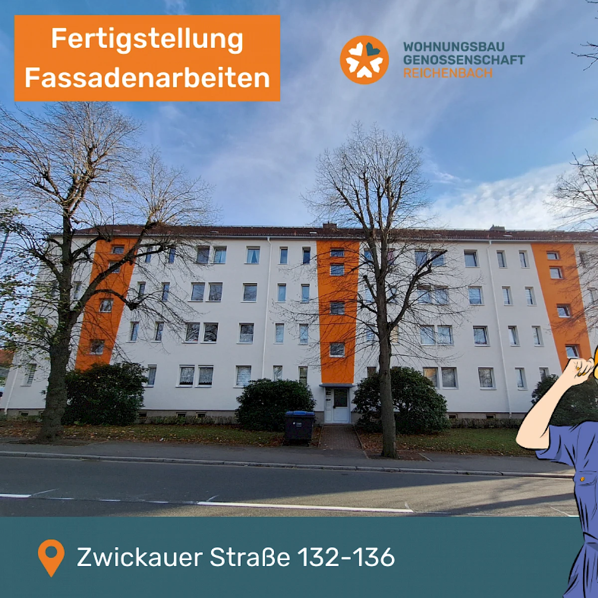 Fassadensanierung Zwickauer Str. 132-136