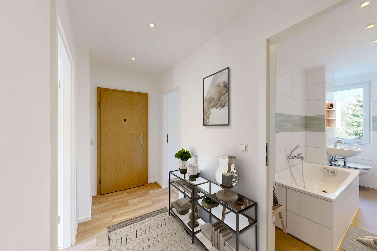 Wohnbeispiel Flur + Bad