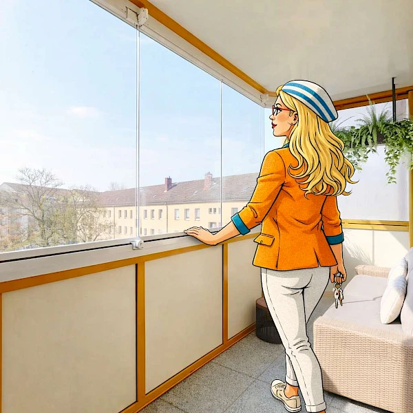 Bienvenue in eurem charmanten Appartement! Schicke 3-Raum-Wohnung mit verglastem Balkon und Esprit