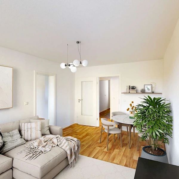 Lichtdurchflutete, neu zu sanierende 2-Raum-Wohnung mit Südbalkon im schönen Wasserturmgebiet