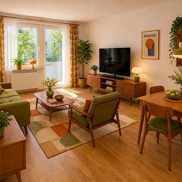 Sonne auf dem Balkon, Natur + Vogelkonzert vor der Tür! Gemütliche 2-Raum-Wohnung zum Sofortbezug
