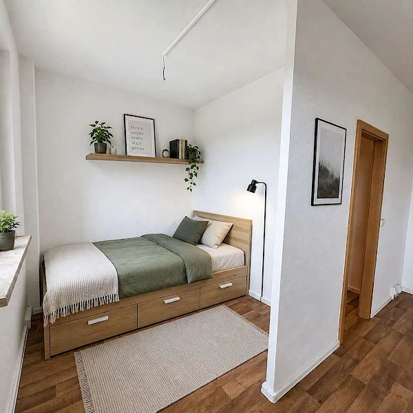 Kompakt, gemütlich, clever geschnitten – 1-Raum-Wohnung mit Schlafnische + Balkon ab Oktober 2026