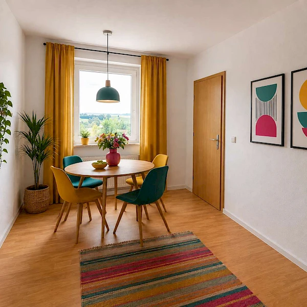 Sonne, Ausblick, Platz zum Leben! Verliebt euch in diese helle 2-Raum-Wohnung mit Balkon ins Grüne